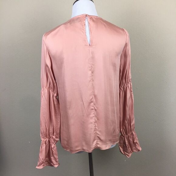 NWT Mustard Seed Silky/Satin Peach Blouse Size S - Picture 3 of 5